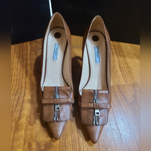Prada Milano Leather Heels Size 10 - Picture 1 of 10